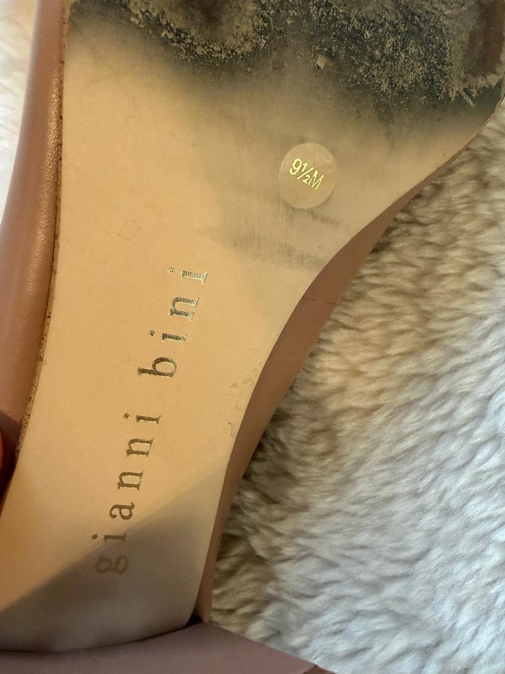 Gianni Bini Blush Nude Taupe Block Heel Pumps - Picture 7 of 8